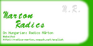 marton radics business card
